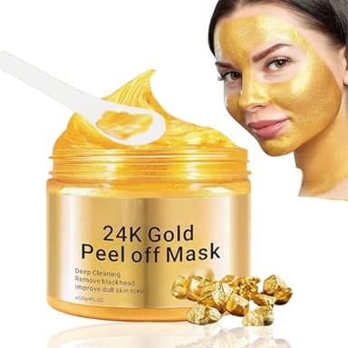 24K Gold Peel Off Maske Gesicht - Kollagen Maske - Anti-Aging Gesichtsmaske Frauen- Gold Peel Off Mask mit Hyaluronsäure & Kollagen für Straffung & Faltenreduzierung,Koreanische Gesichtsmaske,120ml