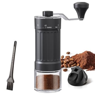 OrkeyDolk® Externer, verstellbarer manueller Kaffeemühle mit hochpräzisem, zeitgemäßem Kegelmahlwerk aus Keramik, 40-stufige Einstellung, geeignet für Aeropress, Pour Over und Moka-Kannen.