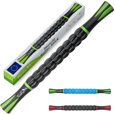 EcoEarth Muscle Roller Stick (43 x 4 cm, 1 Stück) – Lymphdrainage-Massagegerät für Arm, Schulter, Rücken und Bein – Myofasziale Triggerpunkt-Faszien-Massagegerät