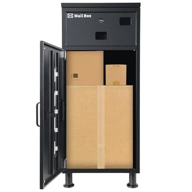 Paketbox Mit Briefkastenxxl Paketbox FüR DraußEn Groß850x400x400mmzwei SchlöSser, HöHenverstellbare Basis, Diebstahlgesicherte Montage. Regen- Und RostgeschüTzt.Schwarzgrau.