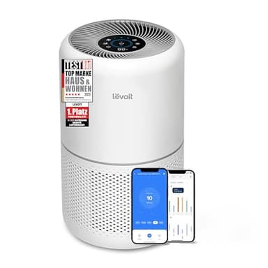 LEVOIT Luftreiniger mit HEPA Luftfilter gegen 99,97 Prozent Schimmel Staub Pollen Tierhaare, Luftqualitäts-Feedback und Auto-Modus, CADR 240m³/h für Raucherzimmer, Air Purifier 22dB Schlafmodus Timer