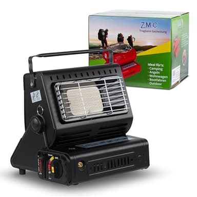Z.M.C 2-in-1 Tragbare Gasheizung und Gaskocher mit LPG Anschluss, Camping Heizung 1,3 kW, Gasheizer für Outdoor, Camping, mobile Heizstrahler mit Piezozündung, Wärme & Kochen für unterwegs