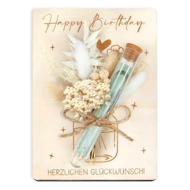 Geldgeschenke Geburtstag, Holz Geburtstagskarte Geldgeschenke Verpackung mit Happy Birthday, Geburtstagsgeschenk für Frauen Männer, Geschenke für Männer Frauen Geburtstag