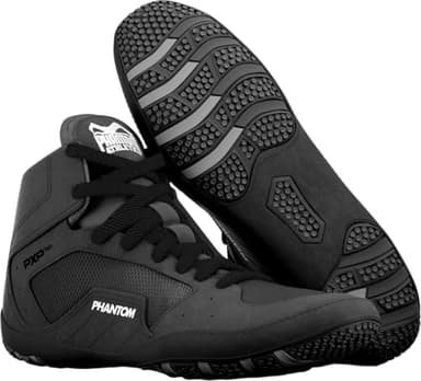 Phantom Athletics Tactic Ringerschuhe - Kampfsport-Schuhe für Ringen, Wrestling und MMA - Kinder & Erwachsene - Schwarz - 34