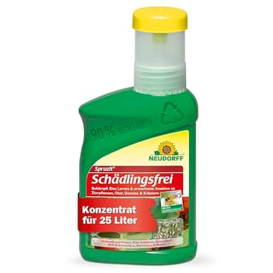Neudorff Spruzit Schädlingsfrei – Konzentrat bekämpft Schädlinge wie Buchsbaumzünsler, Blattläuse, Thripse an Zierpflanzen, Gemüse, Kräutern, 250 ml
