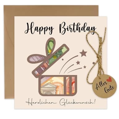 Geldgeschenke Geburtstag, Geldgeschenke Verpackung mit Geburtstagskarte Umschlägen, Originelle Geldkarte Geburtstag