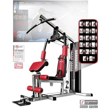 Kraftstation HGX100/HGX150/HGX200/HGX300, bis zu 80kg, Deutsche Qualitätsmarke, Bodybuilding Sportstech Multifunktions-Homegym mit Stepper und Powertower oder Beinpresse, Fitnessstation für Zuhause