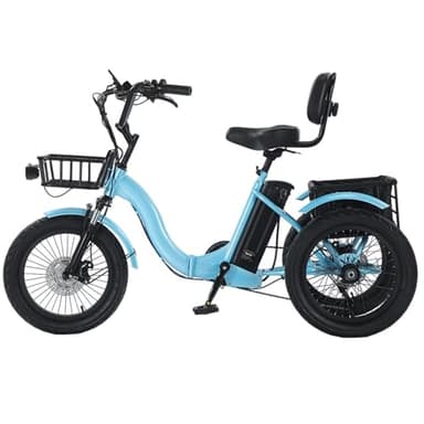 EaThsalL 18 E BIK Erwachsenendreirad Dreirad Fahrrad Herren Damen 3 Rad Elektrodreirad mit Gepäckkorb Breitreifen für Erwachsene, Leichter Einstieg 30 kg Tragkraft