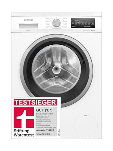 Siemens WU14UT70 Waschmaschine iQ500, Frontlader mit 8kg Fassungsvermögen, 1400 UpM, unterbaufähig, speedPack L, Outdoor-Programm, simpleTouch LED-Display, iQdrive-Motor, Weiß, 60cm