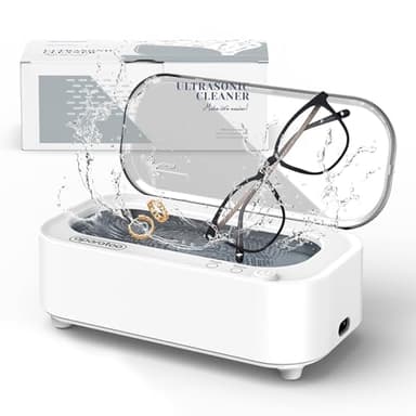 Ultraschallreinigungsgerät, 48000Hz Brillenreinigungsgerät mit 2 Zeitfunktionen, 360° Tiefenreinigung, 30W Ultraschallreiniger für Brillen, Ringe, Münzen, Silber, Zahnersatz