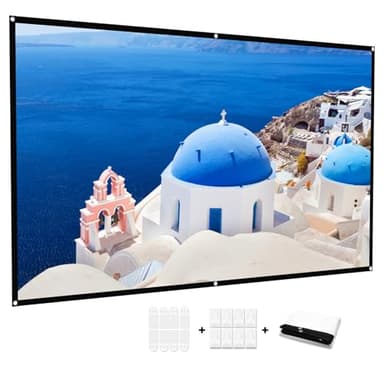 Beamer Leinwand 100 Zoll Faltbare, Tragbare Leinwand Beamer Aultra Thin und hohe Auflösung für Heimkino Indoor Outdoor School Party