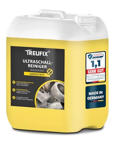 Treufix Ultraschallreiniger Konzentrat Werkstatt 5L – für Vergaser, Einspritzdüsen, Motorenteile – stark gegen Öl, Fett, Ruß – materialschonend & effektiv – Made in DE