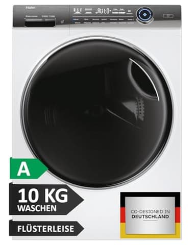 Haier Smarte Frontlader Waschmaschine 10kg I I-PRO SERIE 7 PLUS HW100-BD14979U1 I Washing Machine mit A-Effizienz, 1.400 U/Min. & leisem Direktantrieb I App, Selbstreinigungssystem & Vollwasserschutz
