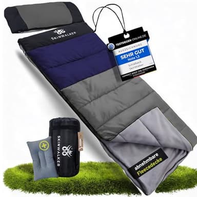 SkinWalker Schlafsack Winter Outdoor bis −15 °C mit Abnehmbarer Fleecedecke | Winterschlafsack für Erwachsene | 3–4 Jahreszeiten Sleeping Bag & Deckenschlafsack Schlafsack Sommer & Winter