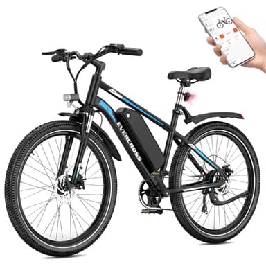 EVERCROSS EK15 E-Bike für Erwachsene, 27,5'' Elektrofahrräder - App, 250W Motor, 36V 13Ah Akku, 15/20/25 KM/H, 7 Gang Getriebe, urbanes Elektrofahrrad Mountainbike für Unisex
