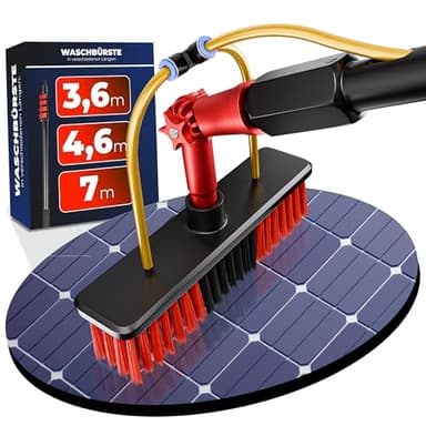 BoomDing Teleskop Waschbürste | 3,6 Meter lang aus Aluminium | Perfekt als Wintergarten Reinigungsset | Terrassendach Reiniger | Aber auch PV Anlage Reinigung | Waschbürste mit Teleskopstiel