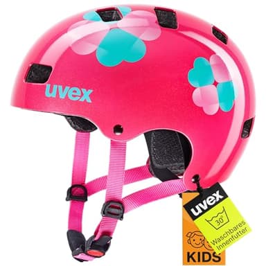 uvex Kid 3 - robuster Fahrradhelm für Kinder - individuelle Größenanpassung - waschbare Innenausstattung - pink Flower - 51-55 cm