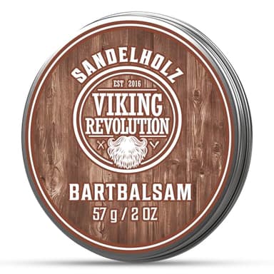 Viking Revolution - Bart Balsam mit Sandelholzduft & Argan- & Jojobaöl - Bartwachs - Stylt, Stärkt & Macht Bärte & Schnurrbärte Weich - Herren Geschenke - Sandelholz - 57 g