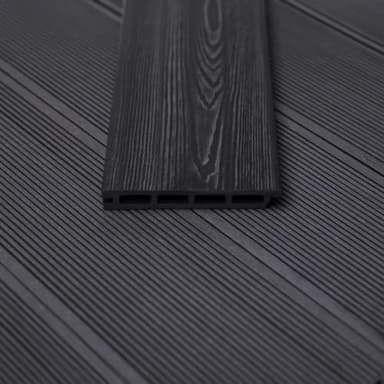 Mega Holz WPC Terrassendielen Schiefergrau 22 m² - Komplett-Set Bodenfliesen + Unterkonstruktion & Clips, rutschfeste Terrassenfliesen mit Holzoptik, Perfekt für Garten, Terrasse und Balkon