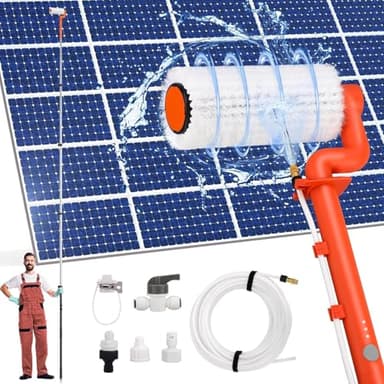 Elektrische Teleskop Waschbürste 6,2m - ShinePick Reinigungsbürste mit Teleskopstiel Ausziehbar, Teleskopbürste Reinigungsset für PV Anlage, Terrassendach, Wintergarten