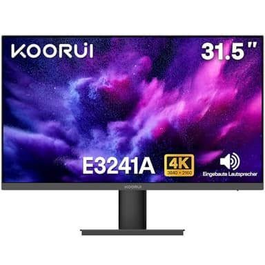 KOORUI 32 Zoll Monitor,4K UHD 3840×2160 PC Monitor,VA,60Hz,99% sRGB,HDR10,Adaptive Sync,Integrierte Lautsprecher,2× HDMI 2.0 & DP 1.4,VESA 100×100