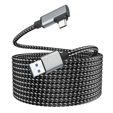 ELUTENG Link Kabel 5M Kompatibel mit Oculus/Meta Quest 3/2/Pro/Pico 4 Zubehör, 5Gbps High Speed USB 3.0 Ladekabel 18W Schnellladung USB C Datenkabel für VR Headset und Gaming PC (Grau)