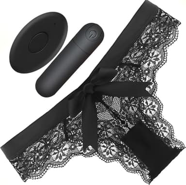Slip mit Vibrator und Fernbedienung Vibrator für unterwegs Schwarzer sexy Tanga Größe S-L fops A100