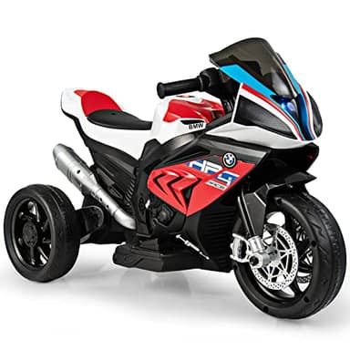 DREAMADE 6V Elektro Kinder Motorrad mit Scheinwerfer und Musik, Elektromotorrad mit 2 Stützrädern, Kindermotorrad bis 3km/h, Elektrisches Motorrad für Kinder ab 3 Jahre, bis zu 30 kg belastbar (Rot)