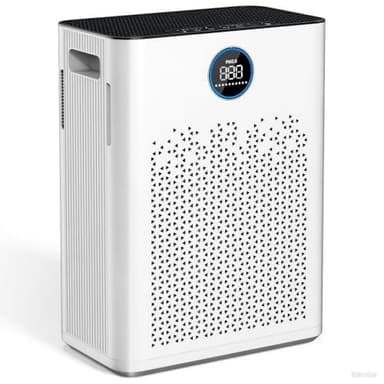 Luftreiniger für Große Räume bis 110 m², 2 x H14 HEPA Filter & Waschbarer Vorfilter, CADR 350 m³/h, 6-stufiges Filtersystem, Ideal für Hausstaub, Gerüche, Tierhaare (KJ3-7 2X HEPA Filter)