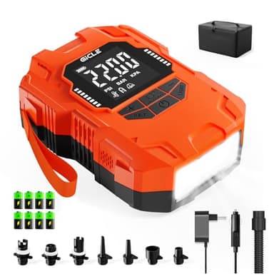 GICLE Sup Pumpe Akku,Tragbare 22PSI Inflator Sup Pumpe Elektrisch 12V DC Auto-Off 36W Typ C Inflator und Deflation Geeignet für aufblasbare Paddle Board,Portable Boot,Wasser Sport