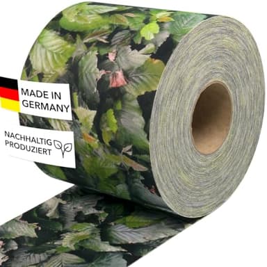 Zaundruck Sichtschutzstreifen Polyester - nachhaltiger Sichtschutz für Doppelstabmattenzaun - Motiv Windschutz 23,4 m x 19 cm - Sichtschutz-Rolle - Buchenhecke
