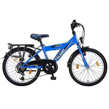 20 Zoll Kinderfahrrad 6-Gang Shimano Fahrrad Alufelgen und Beleuchtung Farbe Blau TMU