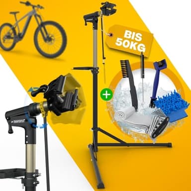 Tarpofix® Fahrrad Montageständer bis 50kg | Profi Fahrrad Reparaturständer | Montageständer für Fahrräder & E-Bike | Schwerlast Fahrradhalter Ebike | Fahrradständer Reparatur | Fahrradmontageständer