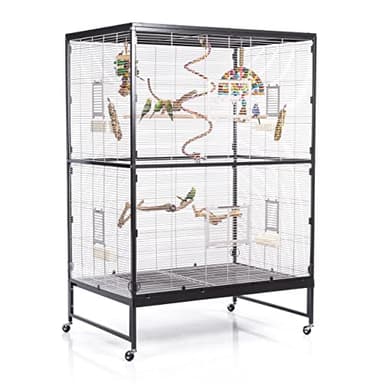 Montana Cages | Vogelvoliere Voliere Vogelkäfig Vogelhaus Käfig XXL ca. 120 x 81 x 180 cm Casa 120 - Antik/Platinum