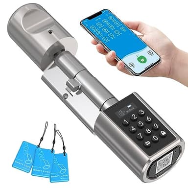 WELOCK PCB01 Elektronisches Türschloss Haustür, Elektrisches Türschloss mit App, RFID-Karte, und Wifi (WIFIBOX Erforderlich), Geeignet für Türen von 50-100 mm