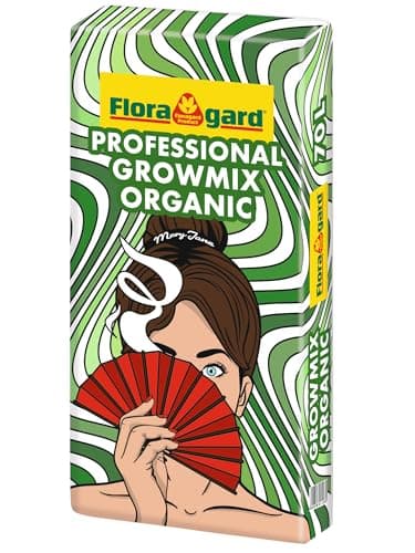 Floragard Growmix Organic – Bio-Erde für Cannabis Anbau, torfreduziert, mit Perlite & Trichoderma, Nährstoffversorgung bis zu 4 Wochen, ideal für Indoor & Outdoor Grow - 1x70 Liter