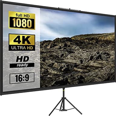 VEVOR 16:9 Beamer Leinwand 4K HD Präsentationswand Stativ Projektionsfläche 227x127cm Rolloleinwand 160-Grad-Betrachtungswinkel Leinwand 200-250cm höhenverstellbar ideal für Heimkino Tagungsraum