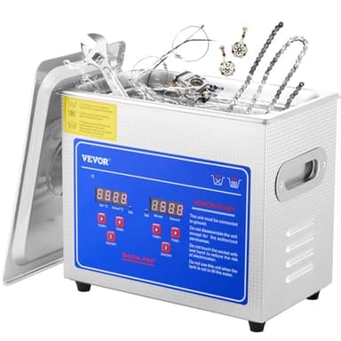 VEVOR Professioneller Ultraschallreiniger 2,85 L, Ultraschall-Reinigungsgerät mit Digitalem Timer & Heizung, Ultraschallreinigungsgerät 40 kHz für Brillen Uhren Ringe Kleinteile