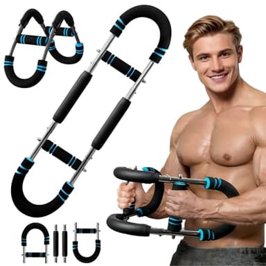 Twister Armtrainer - Verstellbares Brust & Arm Trainingsgerät (30-50 kg / 70-110 lb), U-förmig Brusttrainer für Männer, Power Twister Stange, Fitnessgeräte für Zuhause, Büro & Reise