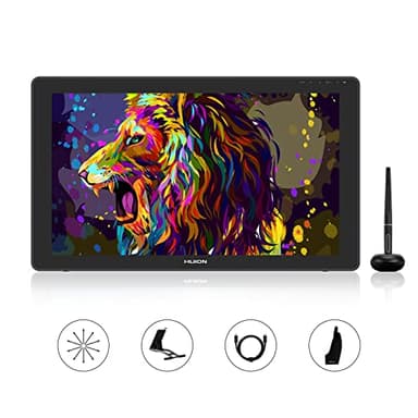 HUION Kamvas 22 Plus Grafiktablett mit Display mit Volllaminiertem QD-Bildschirm 140% s RGB-Android-Unterstützung Ideal für Hausaufgaben und Fernunterricht Verstellbarer Ständer - 21.5 Zoll