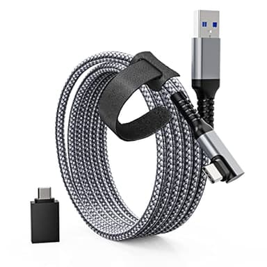 Tiergrade Link Cable 3M Compatible with Meta Quest 3/Quest 2/Pro, Pico4/Pro, nylon braided USB 3.0 to USB-C cable accessories with 5Gbps for VR headset