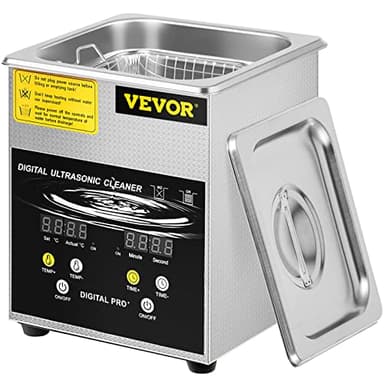 VEVOR 2 L Verbesserter Ultraschallreiniger (100 W Heizung, 60 W Ultraschall) Professioneller digitaler Labor-Ultraschall-Teilereiniger mit Heizungstimer für die Reinigung von Schmuck, Brillenteilen