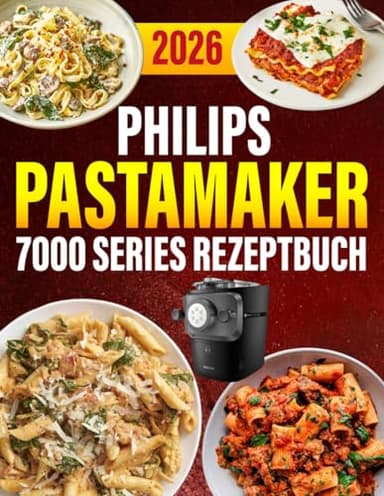 Philips PastaMaker 7000 Series Rezeptbuch 2026: 200 schnelle & leckere Pasta-Rezepte mit der Philips Nudelmaschine | Ideal für Familien | Inkl. Saucen & Bonus