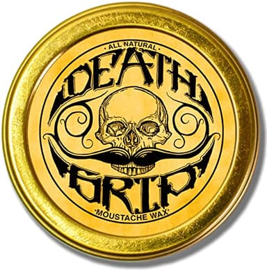 Death Grip Bartwichse Extra Starker Halt – Wärme erforderlich – Wettbewerbsqualität Schnurrbartwachs für Lenkerschnurrbart, Styling, Formen & Training | Extra Festes Moustache Wax 1oz